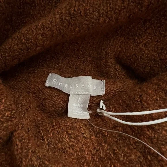 Chelsea 28 Womens Orange Heather Cowl Neck Long Sleeve Pullover Sweater - Picture 4 of 8